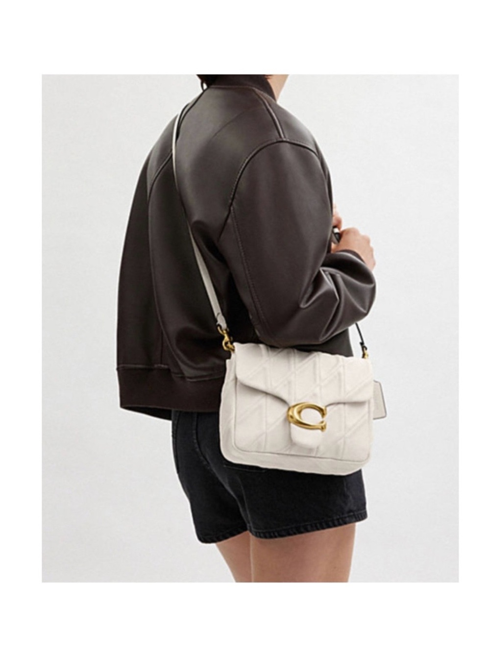 Coach Times Square Tabby 26 | White Nappa Leather + 2 Straps + Charm